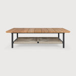 Corbey outdoor coffee table - teak top - aluminium base - black - rectangular White Cliff Studio Outdoor Coffee Table