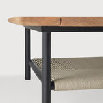 Corbey outdoor coffee table - teak top - aluminium base - black - square White Cliff Studio Outdoor Coffee Table