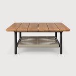 Corbey outdoor coffee table - teak top - aluminium base - black - square White Cliff Studio Outdoor Coffee Table
