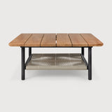 Corbey outdoor coffee table - teak top - aluminium base - black - square White Cliff Studio Outdoor Coffee Table