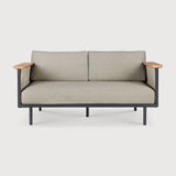 Corbey outdoor sofa - aluminium - black - Oyster fabric - 2 seater White Cliff Studio Outdoor Sofa