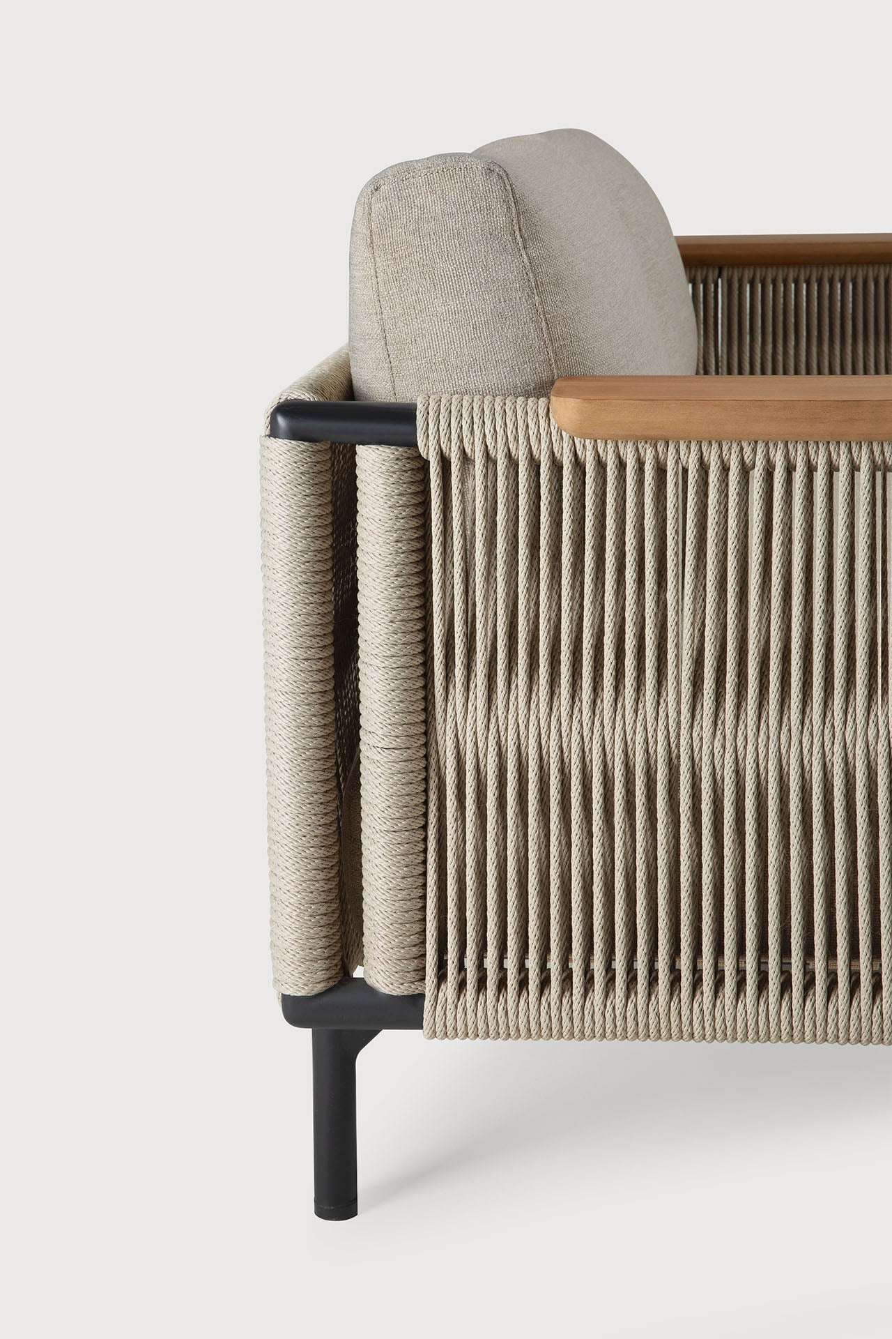 Corbey outdoor sofa - aluminium - black - Oyster fabric - 2 seater White Cliff Studio Outdoor Sofa