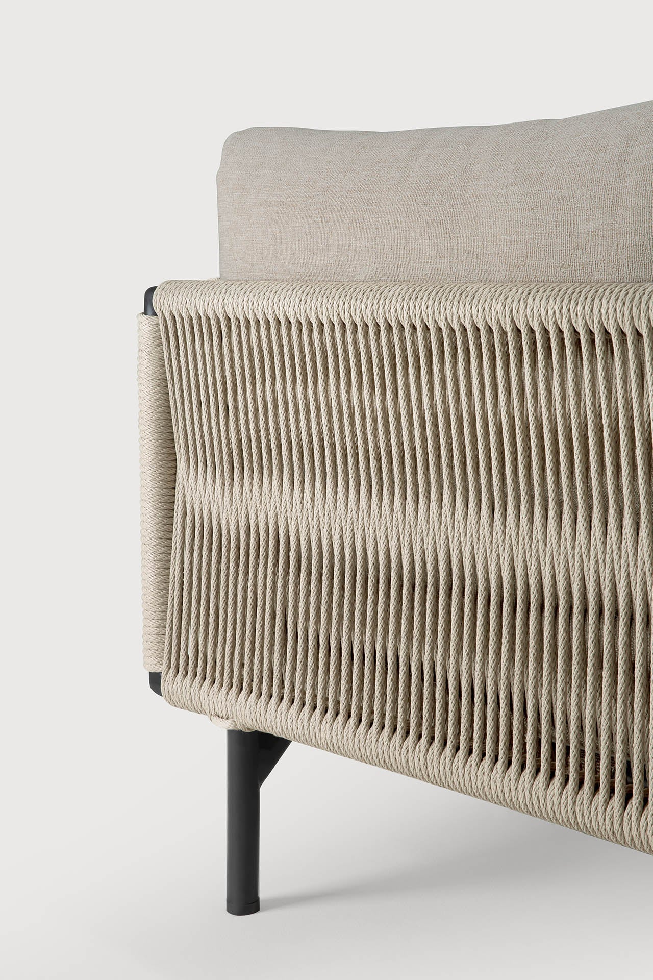 Corbey outdoor sofa - aluminium - black - Oyster fabric - 2 seater White Cliff Studio Outdoor Sofa