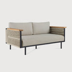 Corbey outdoor sofa - aluminium - black - Oyster fabric - 2 seater White Cliff Studio Outdoor Sofa