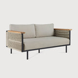 Corbey outdoor sofa - aluminium - black - Oyster fabric - 2 seater White Cliff Studio Outdoor Sofa