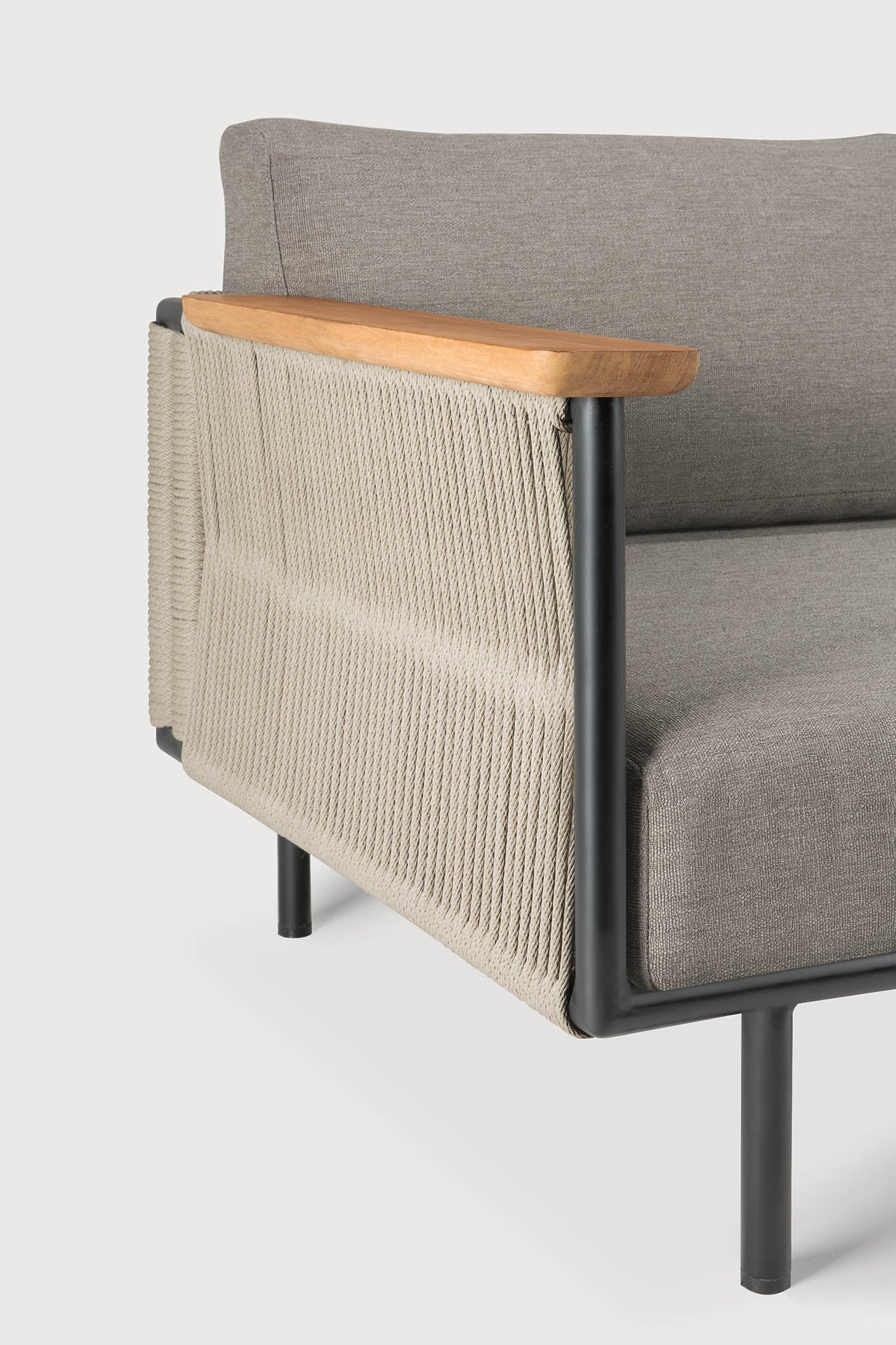 Corbey outdoor sofa - aluminium - black - Silt fabric - 2 seater White Cliff Studio Outdoor Sofa