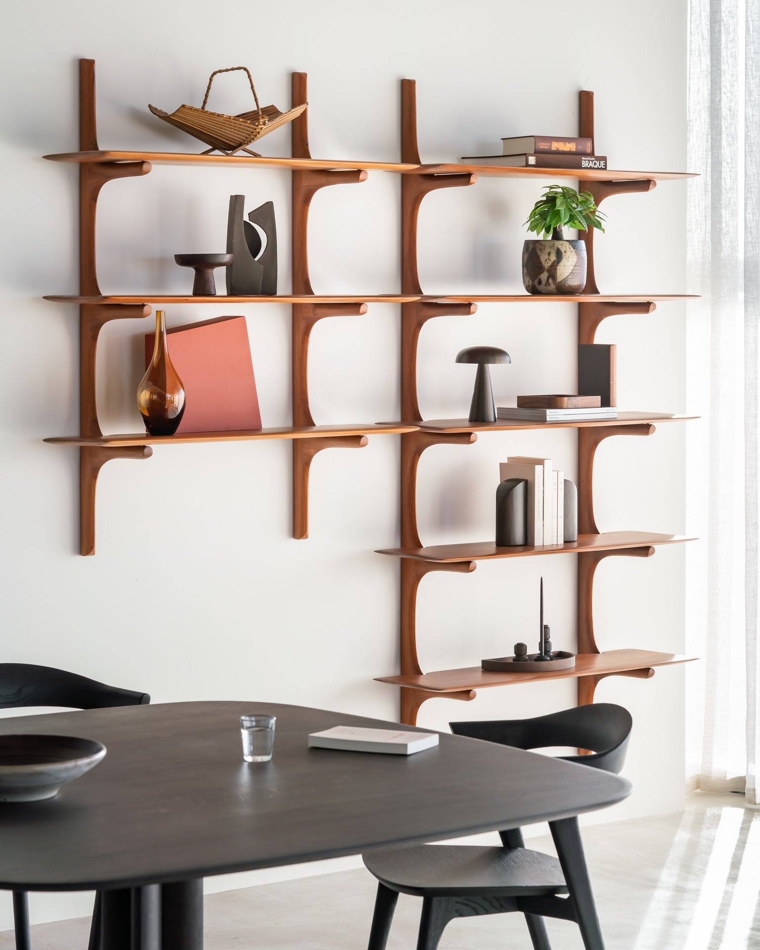 Corto dining table - varnished oak - brown - square White Cliff Studio Dining Table