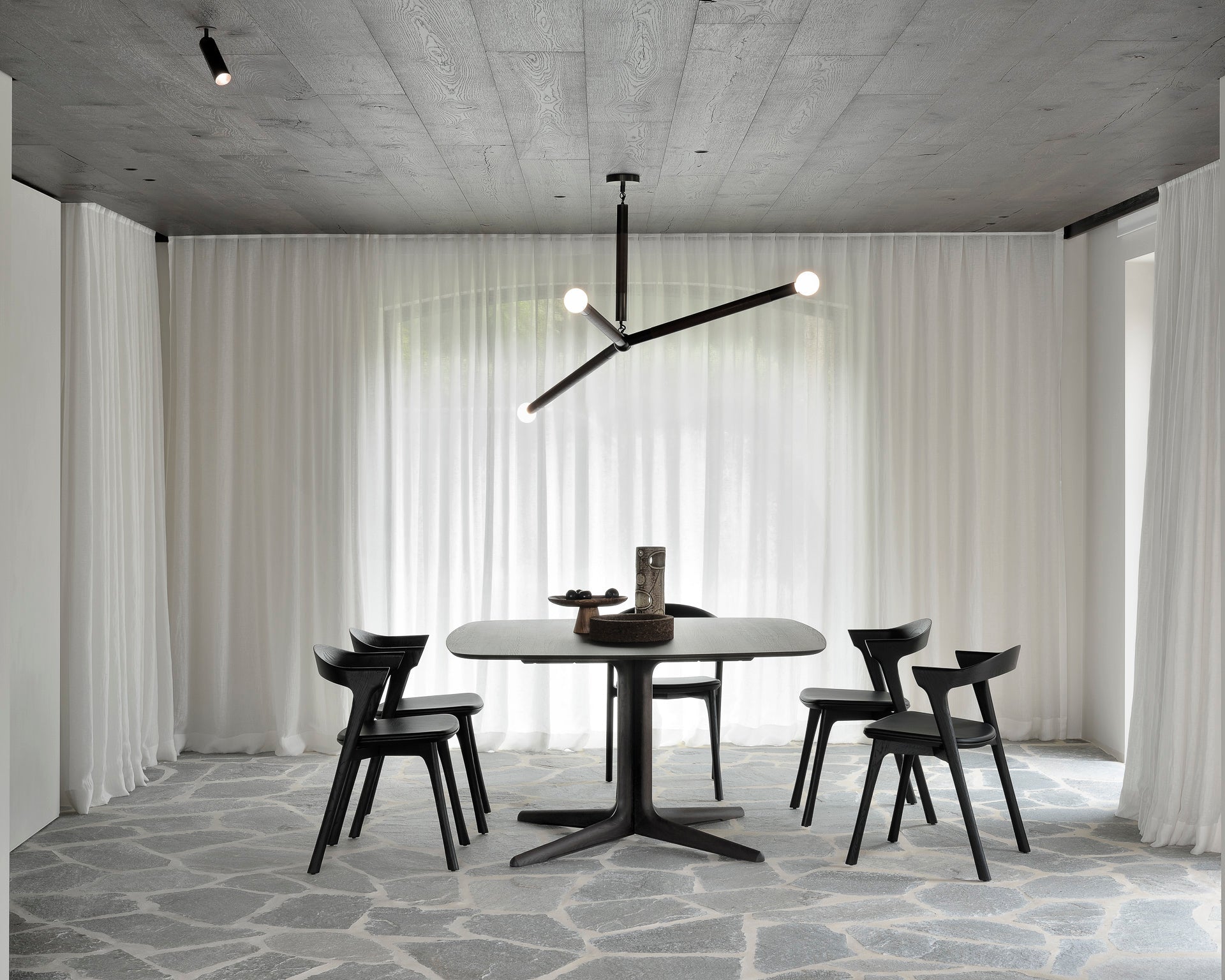 Corto dining table - varnished oak - brown - square White Cliff Studio Dining Table