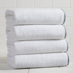 Cotton Border-Stitched 6-Piece Towel Set - Valery Collection White Cliff Studio Towels