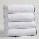 Cotton Border-Stitched 6-Piece Towel Set - Valery Collection White Cliff Studio Towels
