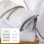Cotton Border-Stitched 6-Piece Towel Set - Valery Collection White Cliff Studio Towels