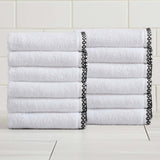 Cotton Border-Stitched 6-Piece Towel Set - Valery Collection White Cliff Studio Towels