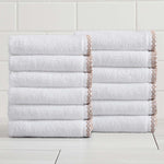 Cotton Border-Stitched 6-Piece Towel Set - Valery Collection White Cliff Studio Towels