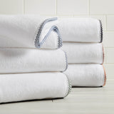 Cotton Border-Stitched 6-Piece Towel Set - Valery Collection White Cliff Studio Towels