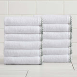 Cotton Border-Stitched 6-Piece Towel Set - Valery Collection White Cliff Studio Towels