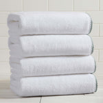 Cotton Border-Stitched 6-Piece Towel Set - Valery Collection White Cliff Studio Towels