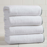 Cotton Border-Stitched 6-Piece Towel Set - Valery Collection White Cliff Studio Towels