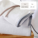 Cotton Border-Stitched 6-Piece Towel Set - Valery Collection White Cliff Studio Towels