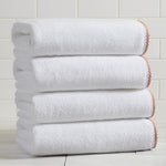 Cotton Border-Stitched 6-Piece Towel Set - Valery Collection White Cliff Studio Towels