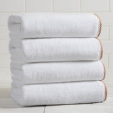 Cotton Border-Stitched 6-Piece Towel Set - Valery Collection White Cliff Studio Towels