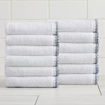 Cotton Border-Stitched 6-Piece Towel Set - Valery Collection White Cliff Studio Towels
