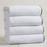 Cotton Border-Stitched 6-Piece Towel Set - Valery Collection White Cliff Studio Towels