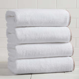 Cotton Border-Stitched 6-Piece Towel Set - Valery Collection White Cliff Studio Towels