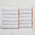 Cotton Border-Stitched 6-Piece Towel Set - Valery Collection White Cliff Studio Towels