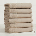 Cotton Linen-Like Border 6-Piece Towel Set - Priya Collection White Cliff Studio Towels