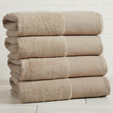 Cotton Linen-Like Border 6-Piece Towel Set - Priya Collection White Cliff Studio Towels