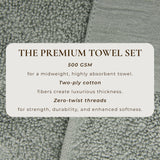 Cotton Linen-Like Border 6-Piece Towel Set - Priya Collection White Cliff Studio Towels