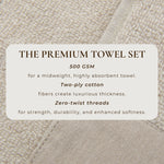 Cotton Linen-Like Border 6-Piece Towel Set - Priya Collection White Cliff Studio Towels