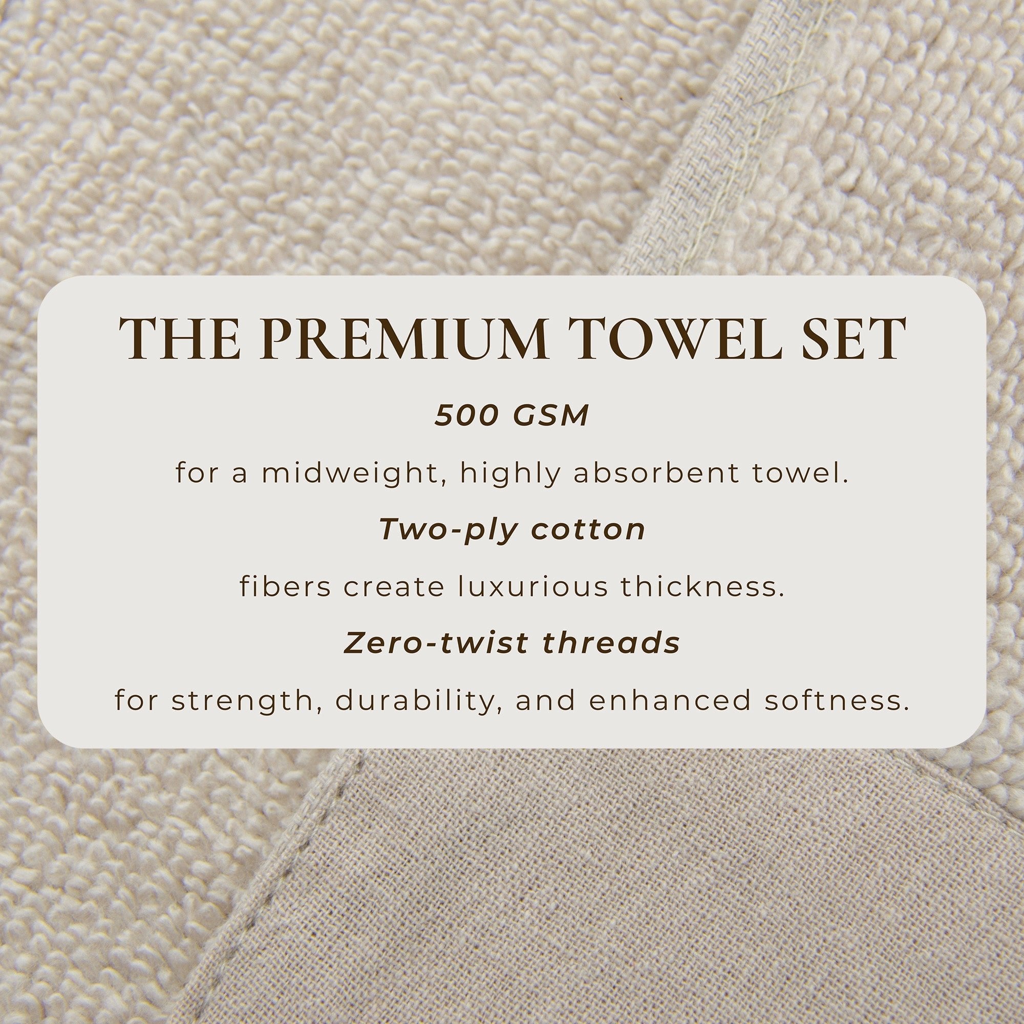Cotton Linen-Like Border 6-Piece Towel Set - Priya Collection White Cliff Studio Towels