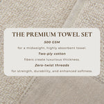Cotton Linen-Like Border 6-Piece Towel Set - Priya Collection White Cliff Studio Towels
