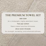 Cotton Linen-Like Border 6-Piece Towel Set - Priya Collection White Cliff Studio Towels