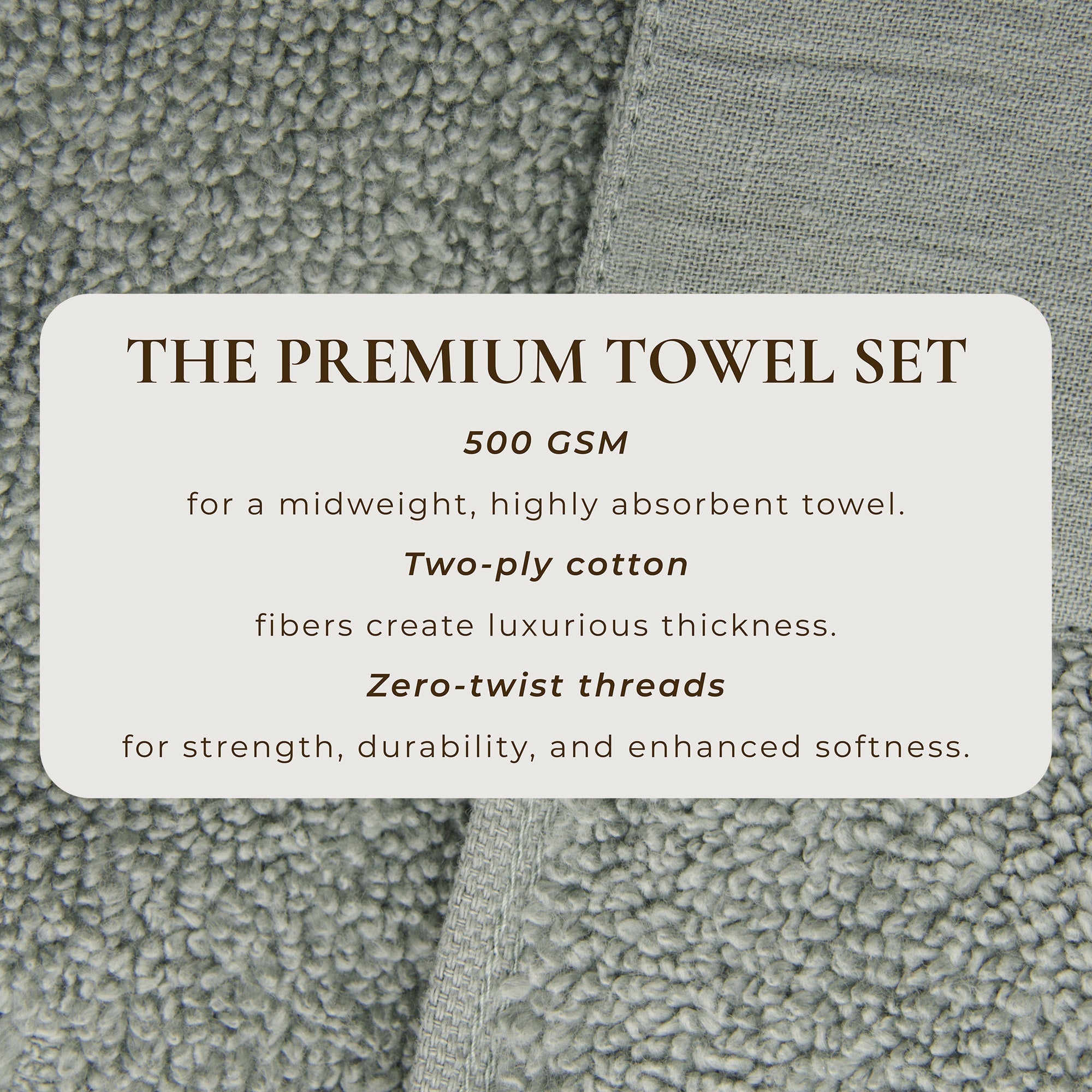 Cotton Linen-Like Border 6-Piece Towel Set - Priya Collection White Cliff Studio Towels