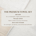 Cotton Linen-Like Border 6-Piece Towel Set - Priya Collection White Cliff Studio Towels
