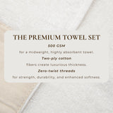 Cotton Linen-Like Border 6-Piece Towel Set - Priya Collection White Cliff Studio Towels