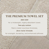 Cotton Linen-Like Border 6-Piece Towel Set - Priya Collection White Cliff Studio Towels