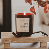 Cozy Season Soy Candle - Brown Matte Jar - 15 oz White Cliff Studio Candles and Candle Accessories