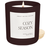 Cozy Season Soy Candle - Brown Matte Jar - 15 oz White Cliff Studio Candles and Candle Accessories
