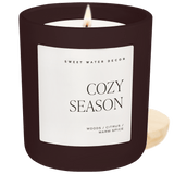 Cozy Season Soy Candle - Brown Matte Jar - 15 oz White Cliff Studio Candles and Candle Accessories