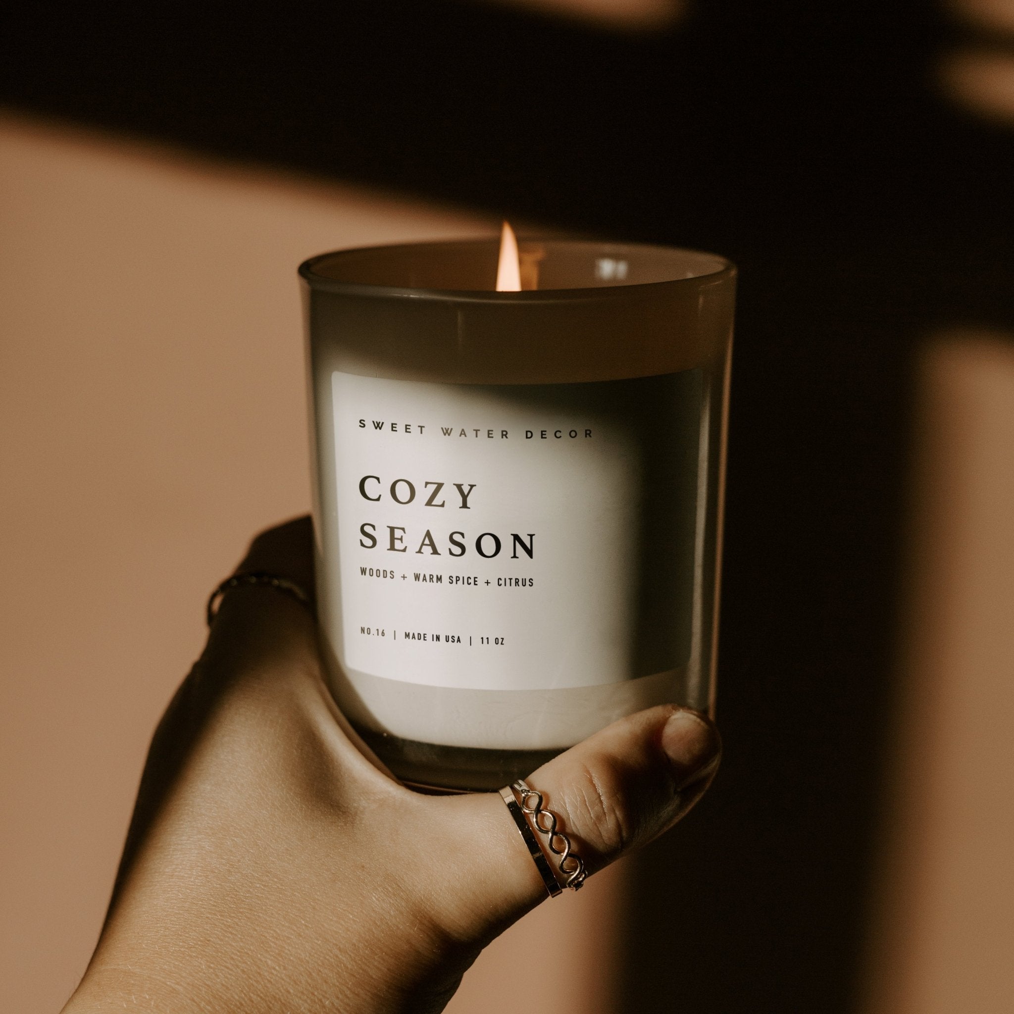 Cozy Season Soy Candle - White Jar - 11 oz White Cliff Studio Candles and Candle Accessories
