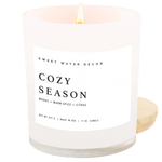 Cozy Season Soy Candle - White Jar - 11 oz White Cliff Studio Candles and Candle Accessories