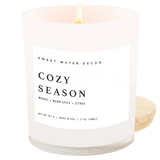 Cozy Season Soy Candle - White Jar - 11 oz White Cliff Studio Candles and Candle Accessories