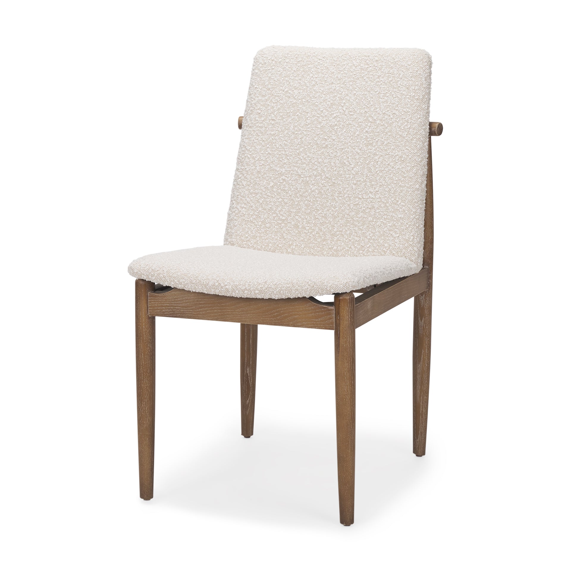 Cream Boucle Upholstered Dining Chair