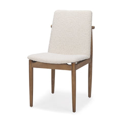 Cream Boucle Upholstered Dining Chair