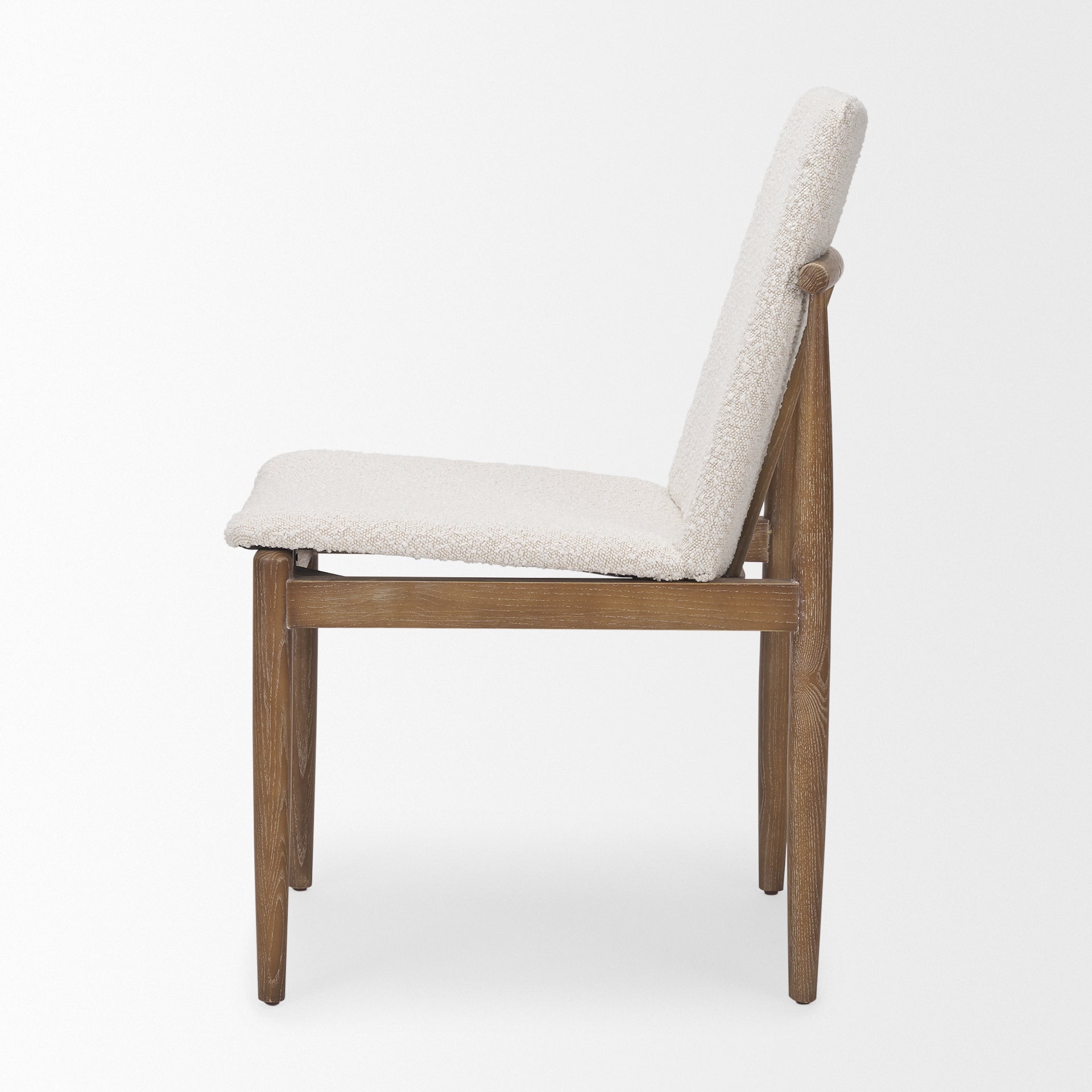 Cream Boucle Upholstered Dining Chair