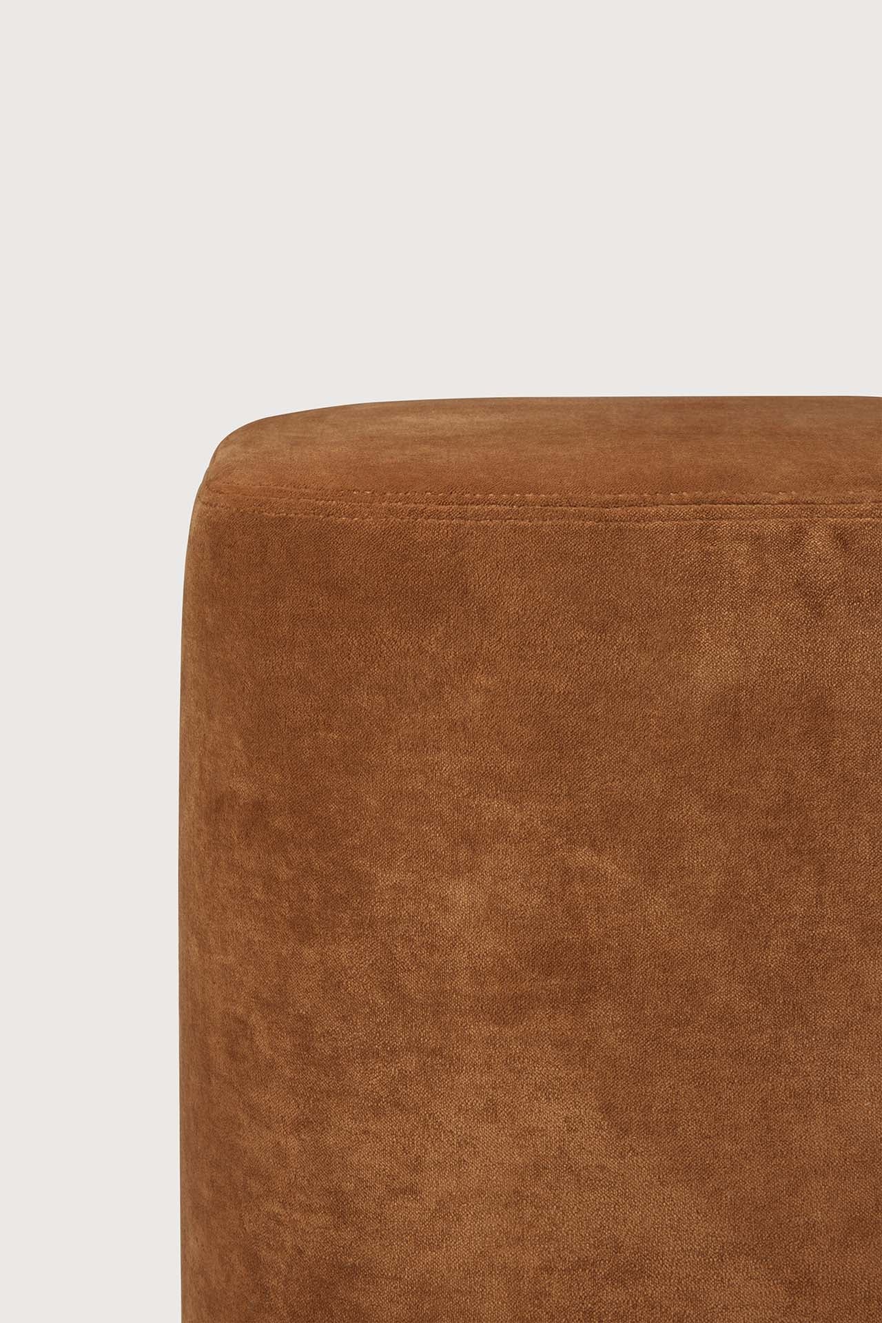 Cube pouf - Cinnamon fabric White Cliff Studio Ottoman