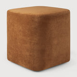 Cube pouf - Cinnamon fabric White Cliff Studio Ottoman